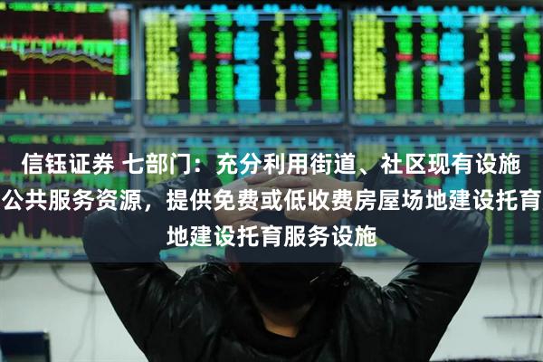 信钰证券 七部门：充分利用街道、社区现有设施、场所等公共服务资源，提供免费或低收费房屋场地建设托育服务设施
