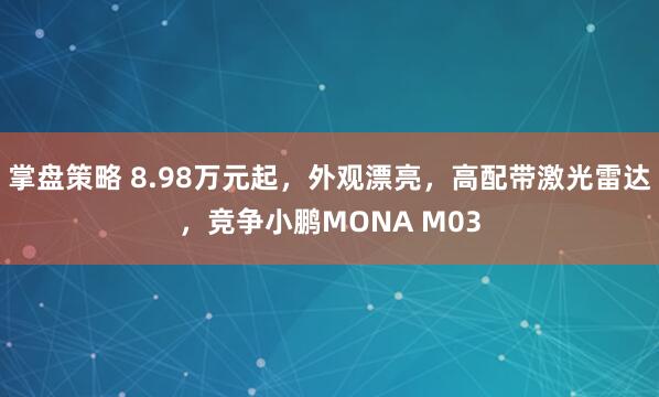 掌盘策略 8.98万元起，外观漂亮，高配带激光雷达，竞争小鹏MONA M03