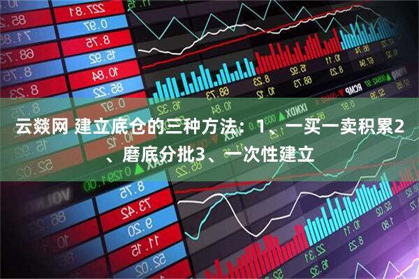 云燚网 建立底仓的三种方法：1、一买一卖积累2、磨底分批3、一次性建立